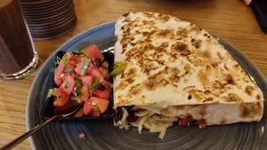 Quasadilla with "chicken" - incredible! at Veggic in Plovdiv