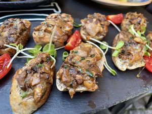 Bruschetta with mushrooms  at Veggic in Plovdiv