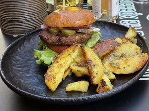 Veggie burger (pea protein patty)  at Veggic in Plovdiv