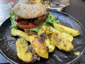 Seitan burger  at Veggic in Plovdiv