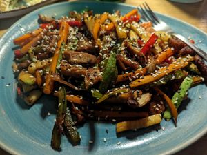 "Chicken" teriyaki at Veggic in Plovdiv