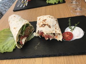Beautiful wraps - falafel (left), tofu (right) at Veggic in Plovdiv