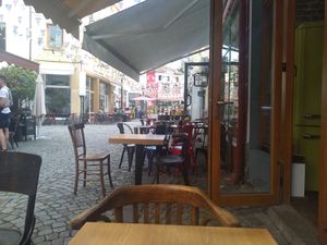 Lovely outdoor seating area. at Veggic in Plovdiv