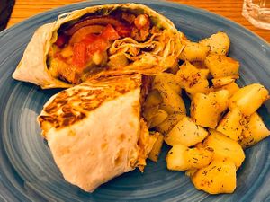 Burger in lavash bread at Veggic in Plovdiv