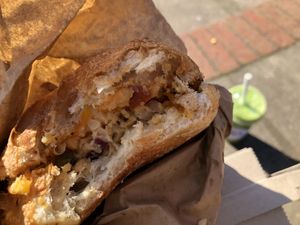 Chickpea choona and cheeze (with a green smoothie) at Chia Naturally Healthy in Hitchin