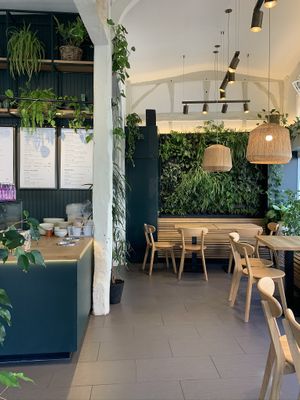 Interior of cafe  at Chia Naturally Healthy in Hitchin