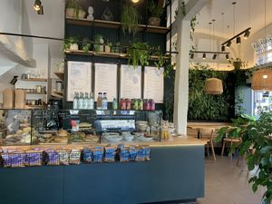 Counter of cafe  at Chia Naturally Healthy in Hitchin