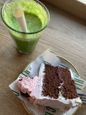Cake and juice   at Chia Naturally Healthy in Hitchin