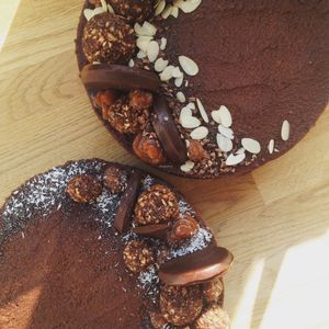 Raw chocolate caramel cheesecakes at Chia Naturally Healthy in Hitchin