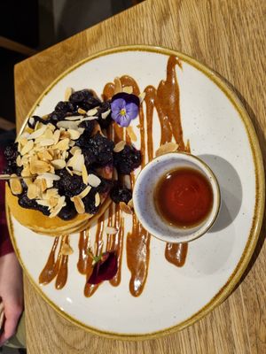 Berry pancakes at Chia Naturally Healthy in Hitchin