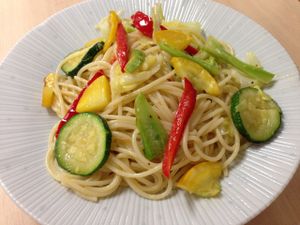 Lunch pasta at Kaemon Asakusa in Tokyo