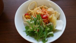 free flow salad at Kaemon Asakusa in Tokyo