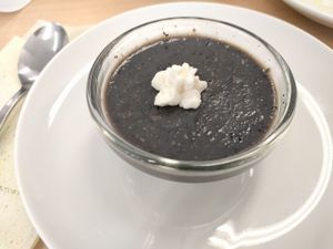 Sesame soy pudding dessert, included with buffet at Kaemon Asakusa in Tokyo