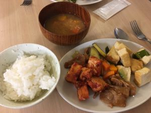 buffet food at Kaemon Asakusa in Tokyo