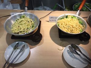 Some buffet items at Kaemon Asakusa in Tokyo