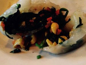 Inside spinach dumpling at Empire Chinese Kitchen in Portland