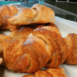 Vegan Butter Croissants, entirely from scratch with homemade vegan butter. at Niche Vegan Bakery in Victoria