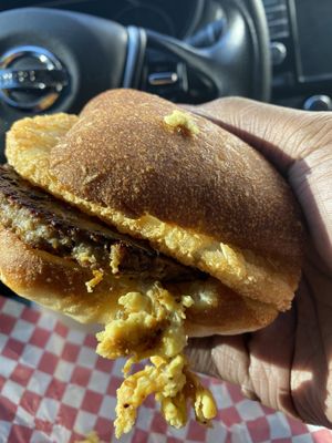 I believe this is the trash can ciabatta. Hefty and tasty. at Cycle Dogs in Seattle