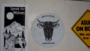 stickers on truck at Cycle Dogs in Seattle