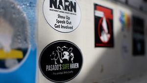 stickers on truck at Cycle Dogs in Seattle