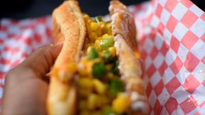 elote hotdog at Cycle Dogs in Seattle