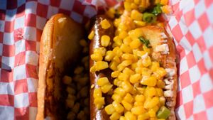 bun fell apart :( at Cycle Dogs in Seattle