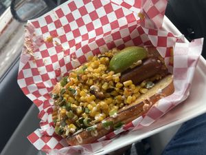 Elote Dog at Cycle Dogs in Seattle