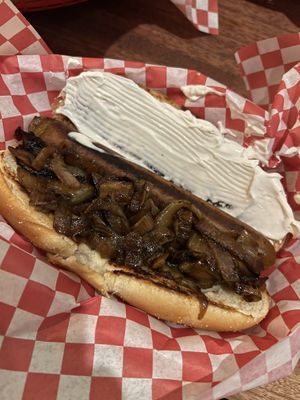 A Vegan seattle dog.  #Veganuary at Cycle Dogs in Seattle