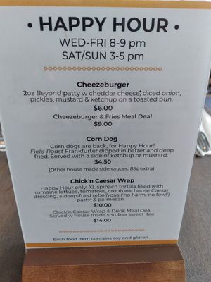Happy Hour menu at Cycle Dogs in Seattle