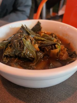 Collard greens #Veganuary at Cycle Dogs in Seattle