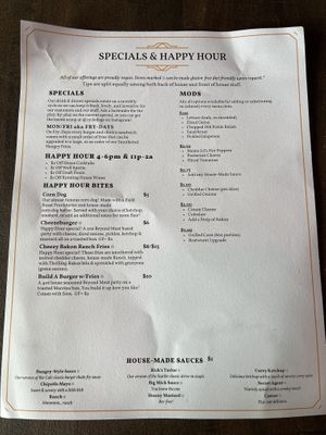 menu   at Cycle Dogs in Seattle