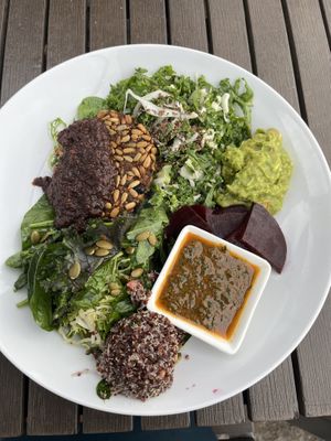 Moroccan bowl with veggie patty  at House Rock Kitchen in Buena Vista