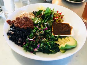 Southwestern Bowl with vegan sauce. at House Rock Kitchen in Buena Vista