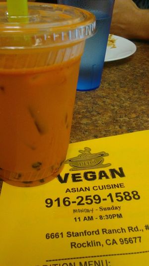 Vegan Thai Tea at Pho Vegan Asian Cuisine in Rocklin