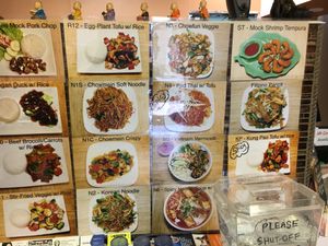Photo menu wall at Pho Vegan Asian Cuisine in Rocklin