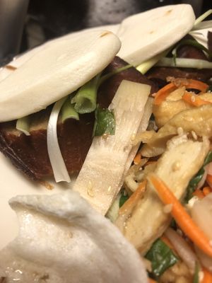 Peking Duck Bao & jackfruit salad at Pho Vegan Asian Cuisine in Rocklin