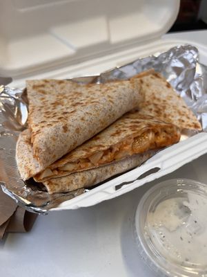 Buffalo cauliflower quesadilla  at Toad Style in Brooklyn
