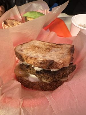 Garlic confit patty melt  at Toad Style in Brooklyn