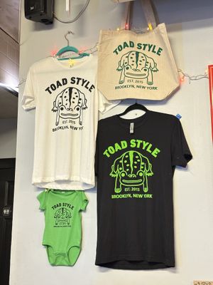 Merch - $25 each item  at Toad Style in Brooklyn