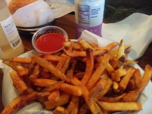 Hand cut fries with house made ketchup at Toad Style in Brooklyn