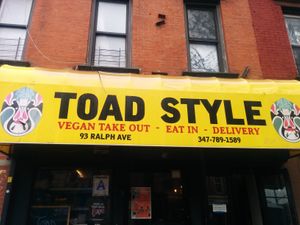View from the street at Toad Style in Brooklyn