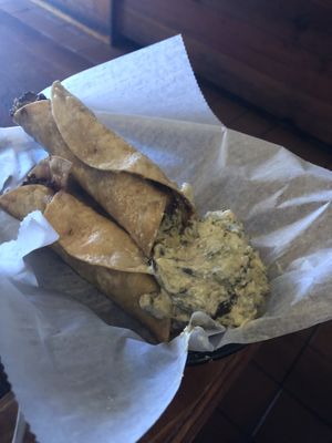 Spinach and artichoke taquitos  at Toad Style in Brooklyn