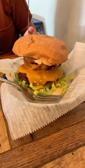 cowgirl burger at Toad Style in Brooklyn