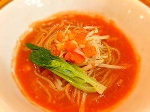 organic tomato Ramen at Hibi-No-Kate in Yonago