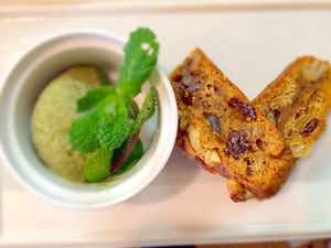 Carrot cake with soymilk ice cream at Hibi-No-Kate in Yonago