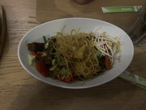 Singapore noodles at Veggo Sizzle in Adelaide