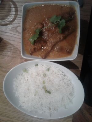 Vegan Chicken Curry and Rice at Veggo Sizzle in Adelaide
