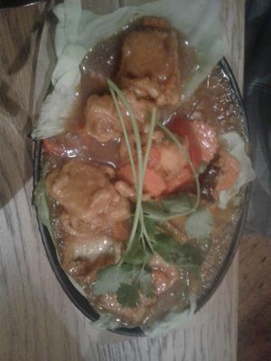 I don't remember the name of this recipe, but it certainly looked delicious and was being eaten by a friend of mine seated on my side. at Veggo Sizzle in Adelaide