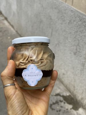 Dessert in a jar at La Besnéta in Barcelona