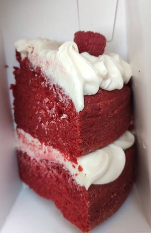 Red velvet cake at La Besnéta in Barcelona